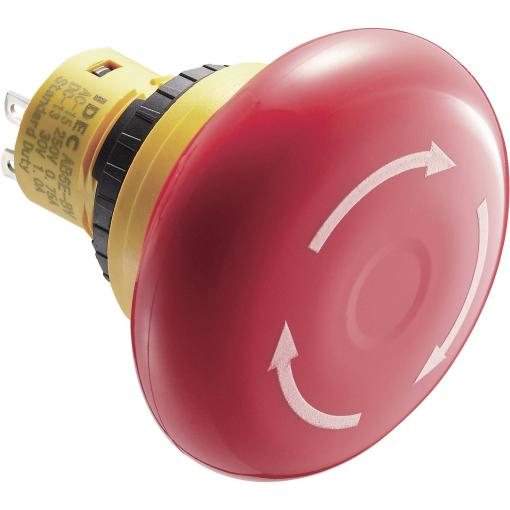 Idec AB6E-4BV02PRM, AB6E-4BV02PRM nouzový vypínač, 250 V/AC, 2 rozpínací kontakty, 1 ks