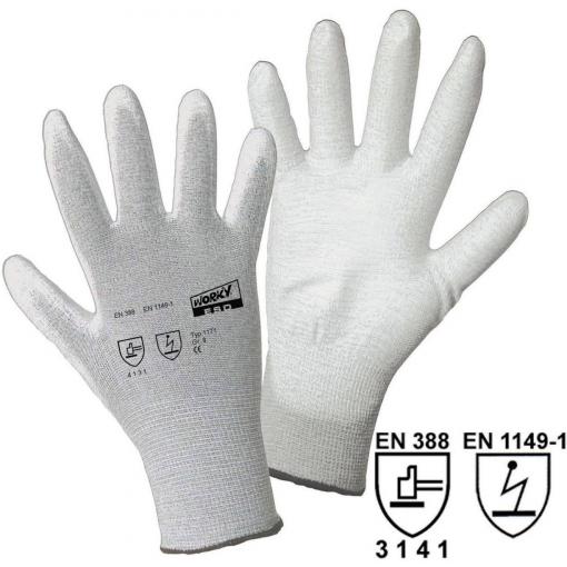 Leipold Doehle ESD Nylon/Carbon-PU 1171-7 nylon pracovní rukavice Velikost rukavic: 7, S CAT II 1 ks