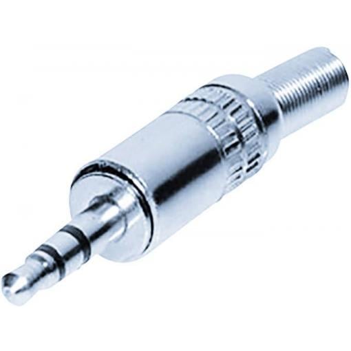 TRU COMPONENTS 1559780 jack konektor 3.5 mm zástrčka, rovná Pólů: 3 stereo stříbrná 1 ks