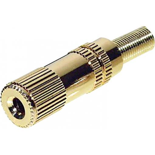 TRU COMPONENTS 1559798 jack konektor 3.5 mm spojka, rovná Pólů: 3 stereo zlatá 1 ks