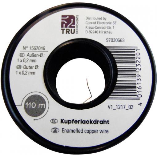 TRU COMPONENTS 2UEWF 1567049 měděný drát smaltovaný lakem, 0.50 mm, 23 m