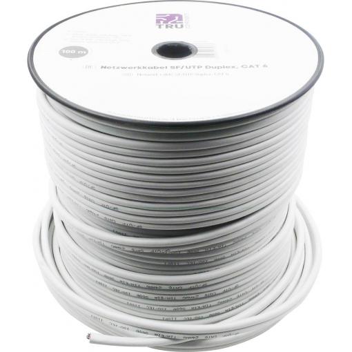 TRU COMPONENTS Duplex-ethernetový síťový kabel CAT 6 SF/UTP 8 x 2 x 0.196 mm² bílá 100 m