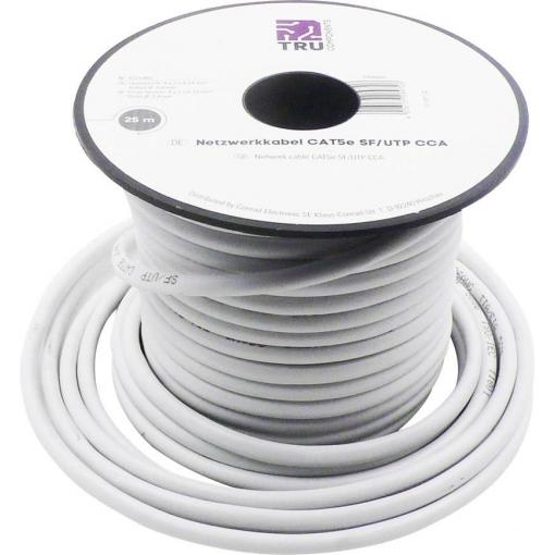 TRU COMPONENTS ethernetový síťový kabel CAT 5e SF/UTP 4 x 2 x 0.14 mm² bílá 25 m