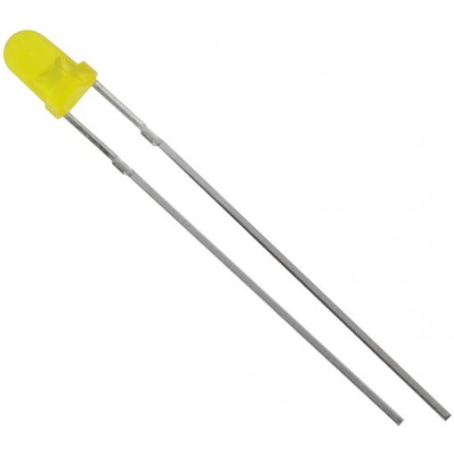 TRU COMPONENTS 1573699 LED s vývody žlutá kulatý 3 mm 1300 mcd 60 ° 20 mA 2.1 V