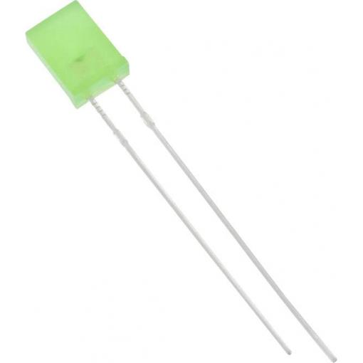 TRU COMPONENTS 1577340 LED s vývody zelená hranatý 2 x 5 mm 15 mcd 180 ° 20 mA