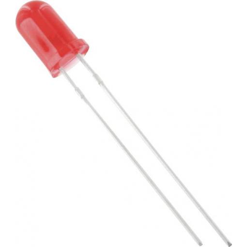 TRU COMPONENTS LED s vývody červená kulatý 5 mm 75 mcd 50 ° 20 mA