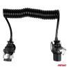 Spirálový kabel pro přívěs 2× 7pin EBS, 5 m, 24 V, AMIO h_t567b