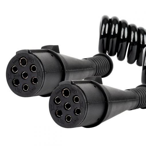 Spirálový kabel pro přívěs 2× 7pin typ N, 5 m, 24 V DC