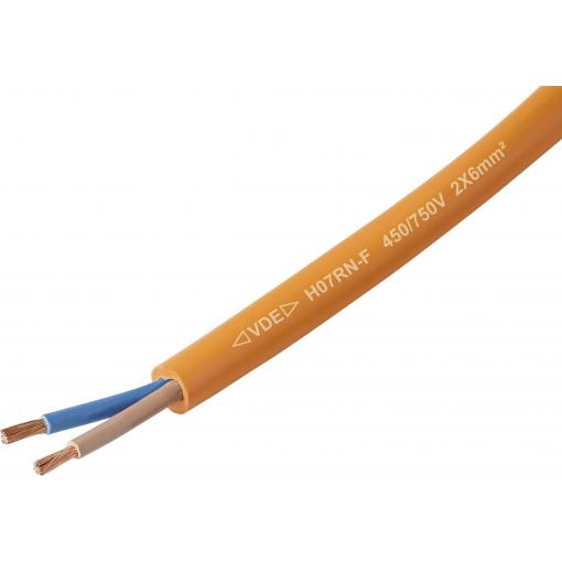 TRU COMPONENTS TC-13536996 kabel s gumovou izolací H07RN-F 2 x 6 mm² oranžová metrové zboží