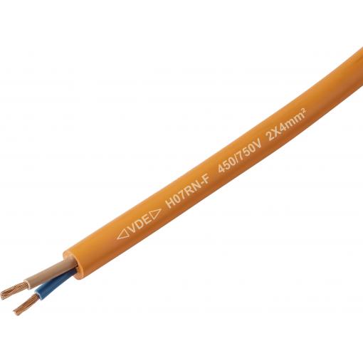 TRU COMPONENTS TC-13536992 kabel s gumovou izolací H07RN-F 2 x 4 mm² oranžová metrové zboží