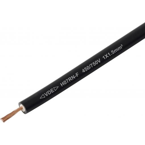 TRU COMPONENTS TC-13537056 kabel s gumovou izolací H07RN-F 1 x 1.5 mm² černá metrové zboží