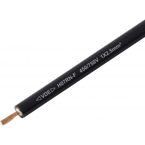 TRU COMPONENTS TC-13537060 kabel s gumovou izolací H07RN-F 1 x 2.5 mm² černá metrové zboží