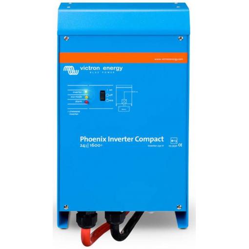 Victron Energy měnič napětí Compact 24/1600, 1600 VA, 24 V/DC -> 230 V/AC, čistá sinusoida, prioritní obvod sítě , síťová synchronizace