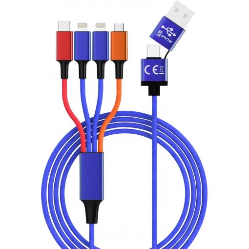 Smrter Nabíjecí kabel USB konektor rj45 120 cm vícebarevná Textilní plášť SMRTER_ELITE_L_MIX