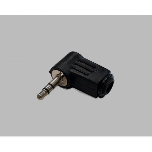 TRU COMPONENTS 1578796 jack konektor 3.5 mm zástrčka, zahnutá Pólů: 3 stereo černá 1 ks