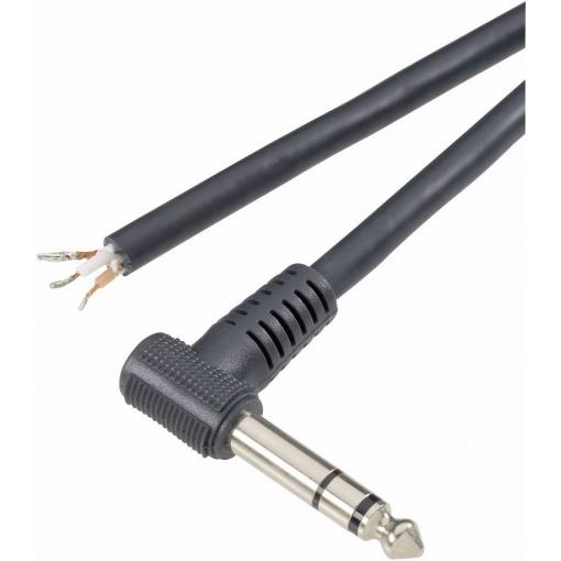 TRU COMPONENTS 1578803 jack konektor 6.35 mm zástrčka, zahnutá Pólů: 2 mono černá 1 ks