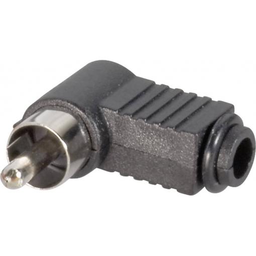 TRU COMPONENTS 1578822 cinch konektor zástrčka, zahnutá Pólů: 2 černá 1 ks