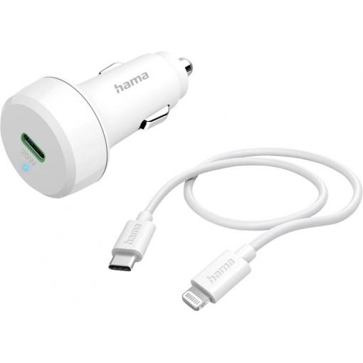 Hama Dobíjecí stanice pro automobily, Rychlonabíječka, USB-C® zástrčka, 20.00 W, Dodávka energie, bílá