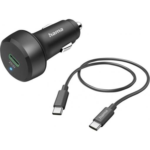 Hama Dobíjecí stanice pro automobily, USB Power Delivery (USB-PD) , USB-C® zástrčka, 25.00 W, Dodávka energie, černá