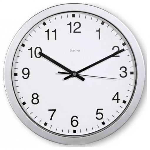 Hama 00185870 Quartz nástěnné hodiny 30 cm x 30.00 mm x 30.00 mm x 4.00 mm, stříbrná
