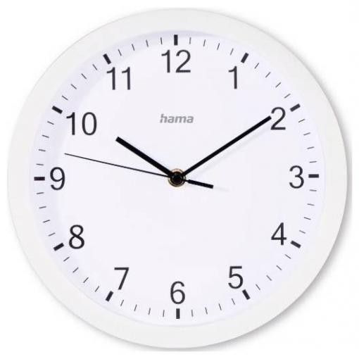 Hama 00185864 Quartz nástěnné hodiny 25 cm x 4.00 mm, bílá