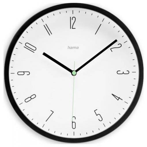 Hama 00185882 Quartz nástěnné hodiny 25 cm x 25.00 mm x 25.00 mm x 4.00 mm, černá