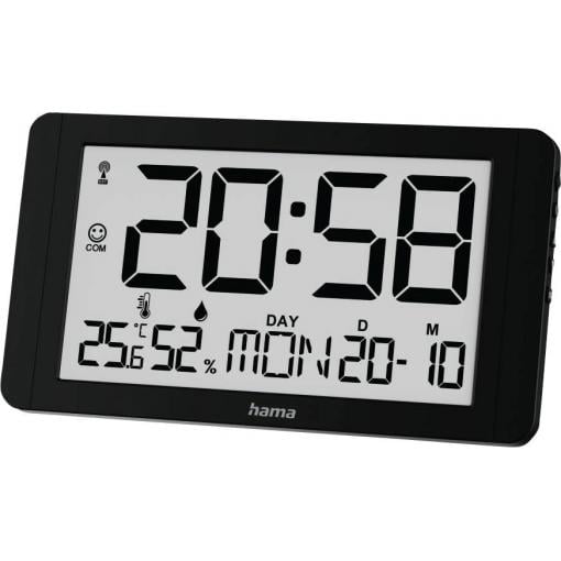 Hama 00222215 DCF rádiové hodiny 25 cm x 25.00 mm x 14.00 mm x 2.70 mm, černá