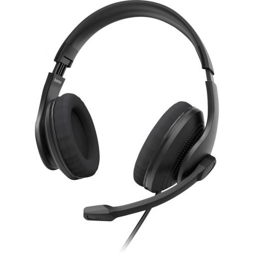 Hama Headset otevřená (On Ear) kabelová stereo černá regulace hlasitosti Počítače