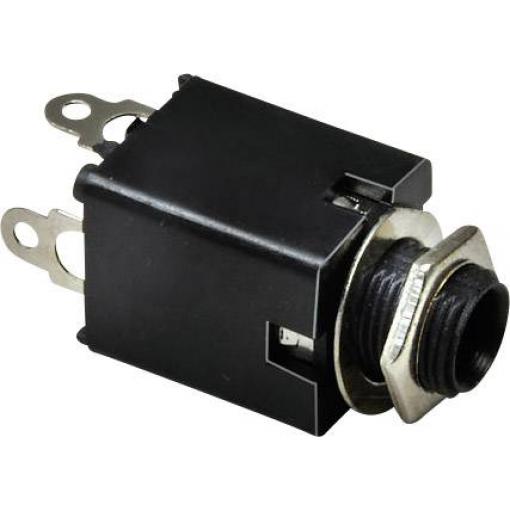 TRU COMPONENTS 1578868 jack konektor 6.35 mm zásuvka, vestavná vertikální Pólů: 3 stereo stříbrná 1 ks