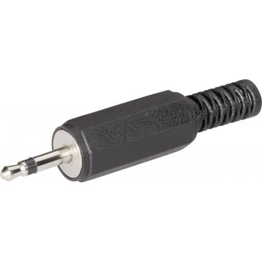 TRU COMPONENTS 1578869 jack konektor 2.5 mm zástrčka, rovná Pólů: 2 mono černá 1 ks