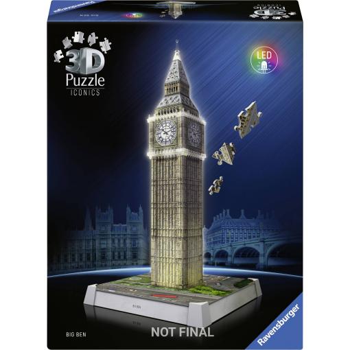 3D Puzzle Iconics: Big Ben - se světlem 12008025 1 ks