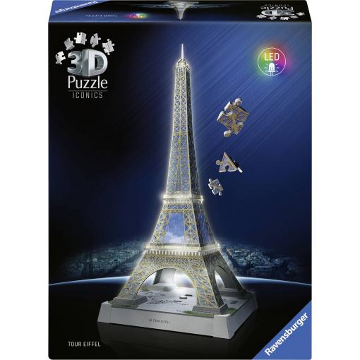 3D Puzzle Iconics: Věž Eiffelle - s osvětlením 12008024 RAVENSBURGER - 3D Puzzle Iconics Eiffelturm - mit Licht 216 Teile 1 ks