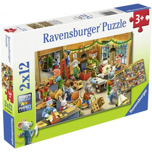 Dětská puzzle 2 x 12 dílů - vánoční stromeček 12004047 1 ks