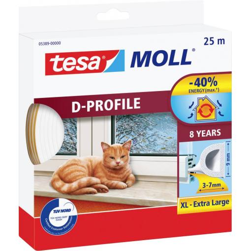 tesa D-Profil 05389-00000-00 těsnicí páska tesaMOLL® bílá (d x š) 25 m x 9 mm 25 m