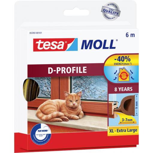 tesa D-Profil 05393-00101-01 těsnicí páska tesaMOLL® hnědá (d x š) 6 m x 9 mm 6 m