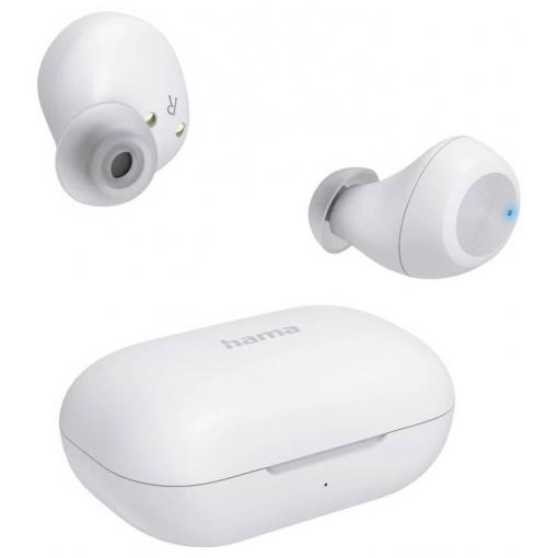 Hama špuntová sluchátka (In Ear) Bluetooth® stereo bílá Nabíjecí pouzdro sportovní
