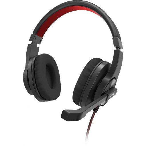 Hama Headset otevřená (On Ear) kabelová stereo černá, červená regulace hlasitosti Počítače