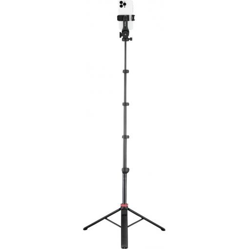 Hama trojnohý stativ 1/4palcové min./max.výška=49.5 - 160 cm černá vč. řemínku na ruku, s Bluetooth, vč. držáku smartphonu