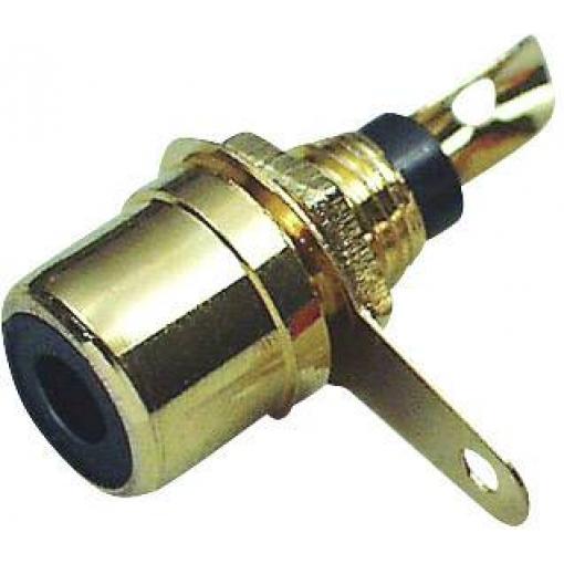 TRU COMPONENTS 1578887 cinch konektor zásuvka, vestavná vertikální Pólů: 2 černá 1 ks