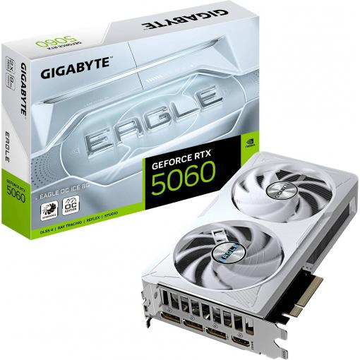 Gigabyte grafická karta Nvidia GeForce RTX 5060 GeForce RTX 5060 8 GB GDDR7 RAM PCIe x8 NVIDIA G-Sync , přetaktovaná, Sopka, Režim nulového ventilátoru