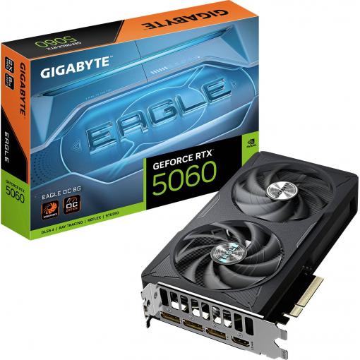 Gigabyte grafická karta Nvidia GeForce RTX 5060 GeForce RTX 5060 8 GB GDDR7 RAM PCIe x8 NVIDIA G-Sync , přetaktovaná, Sopka, Režim nulového ventilátoru