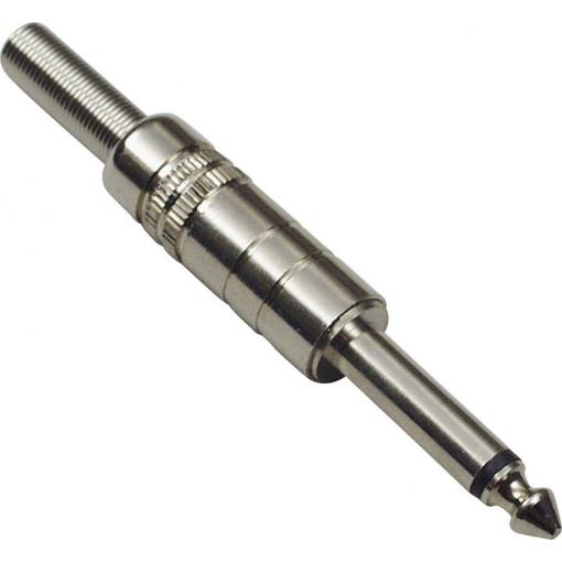 TRU COMPONENTS 1578982 jack konektor 6.35 mm zástrčka, rovná Pólů: 2 mono stříbrná 1 ks
