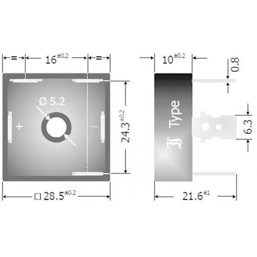 TRU COMPONENTS TC-DB25-12 můstkový usměrňovač D-63 1200 V 25 A třífázový