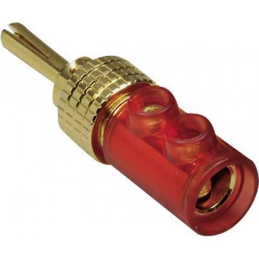 TRU COMPONENTS banánkový konektor zástrčka, rovná Ø pin: 4 mm červená 1 ks