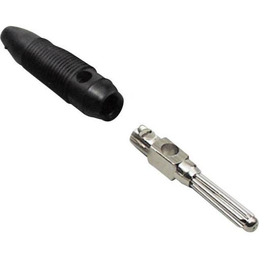 TRU COMPONENTS banánkový konektor zástrčka, rovná Ø pin: 4 mm černá 1 ks