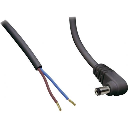 TRU COMPONENTS 1582287 nízkonapěťový připojovací kabel nízkonapěťová zástrčka - kabel s otevřenými konci 5.5 mm 2.1 mm 2.00 m 1 ks