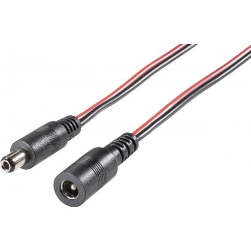 TRU COMPONENTS 1582301 nízkonapěťový prodlužovací kabel nízkonapěťová zástrčka - nízkonapěťová zásuvka 5.5 mm 2.1 mm 5.5 mm 2.5 mm 3.00 m 1 ks