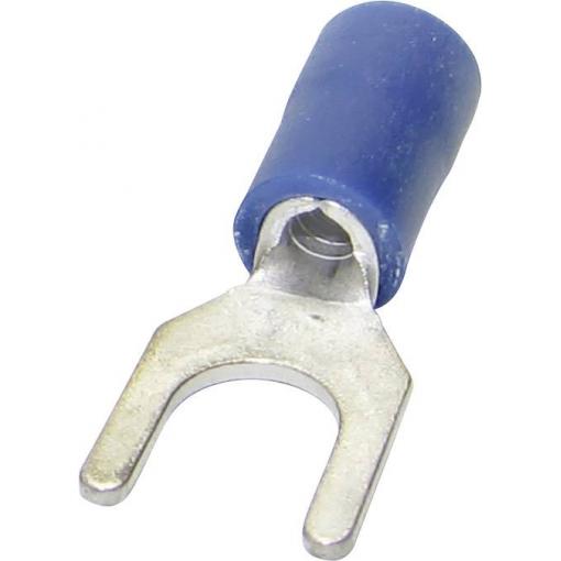 TRU COMPONENTS 1582968 vidlicové kabelové oko 1.50 mm² 2.50 mm² Ø otvoru=3.20 mm částečná izolace modrá 1 ks