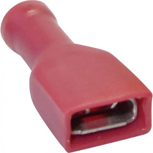 TRU COMPONENTS 1582971 faston zásuvka Šířka zástrčky: 4.80 mm Tloušťka konektoru: 0.50 mm 180 ° plná izolace červená 1 ks