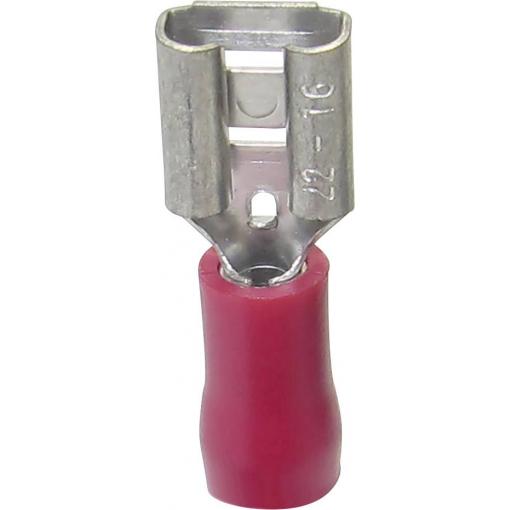 TRU COMPONENTS 1583080 faston zásuvka Šířka zástrčky: 6.30 mm Tloušťka konektoru: 0.80 mm 180 ° částečná izolace červená 1 ks
